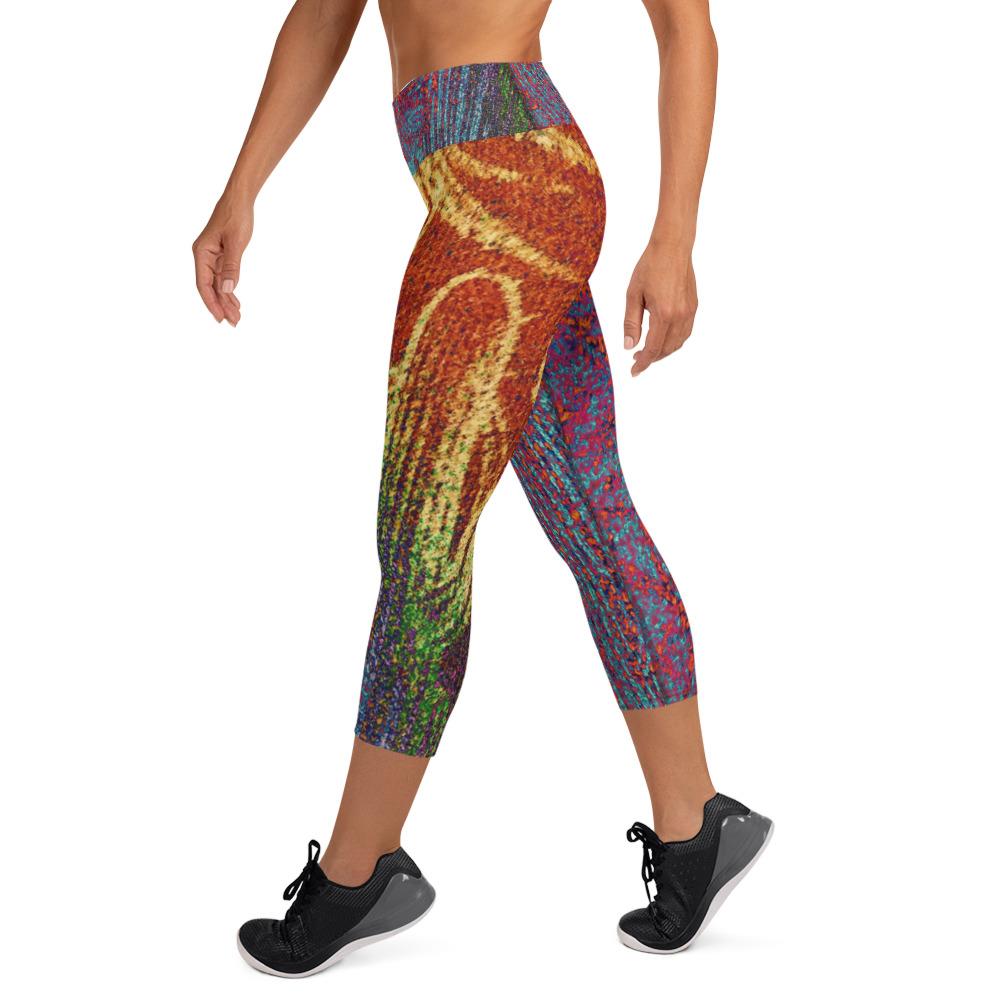 Funny Cactus Women's Yoga Legging side picture women on her toes black sneakers